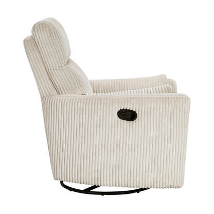 Poltrona reclinabile manuale girevole in velluto a coste Braidy