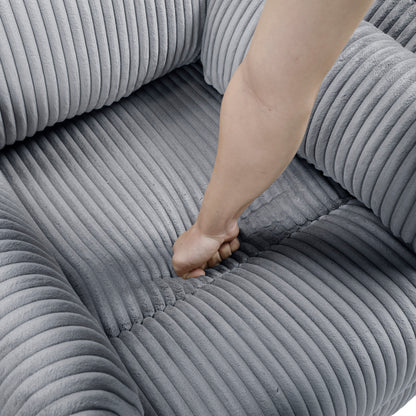 Poltrona reclinabile manuale girevole in velluto a coste Braidy