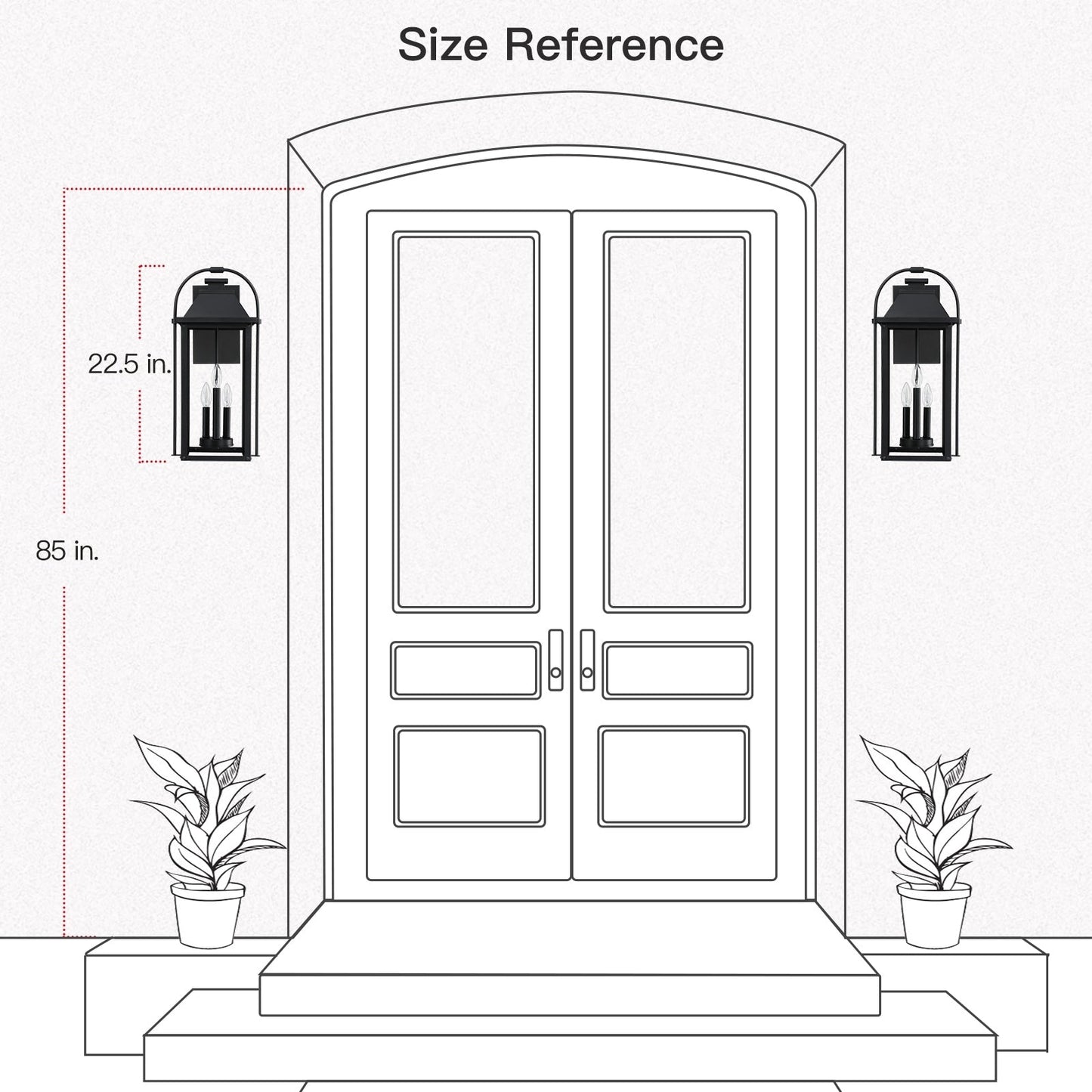 Applique da parete per esterni Brits Black