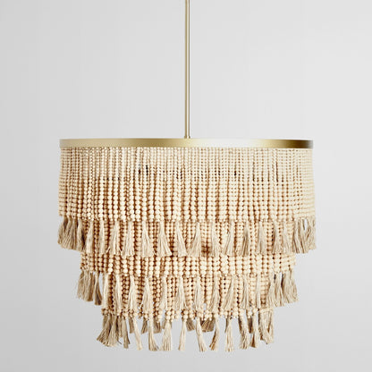 Lampadario con perline naturali Brittany di Kosas Home