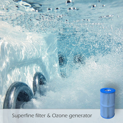 Buenospa Jersey 6 - 46 persone - Vasca idromassaggio a getto, bianco ghiaccio, grigio con ozono e luci a LED