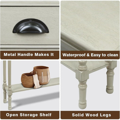 Tavolo da ingresso consolle a 3 cassetti Burlington Wood