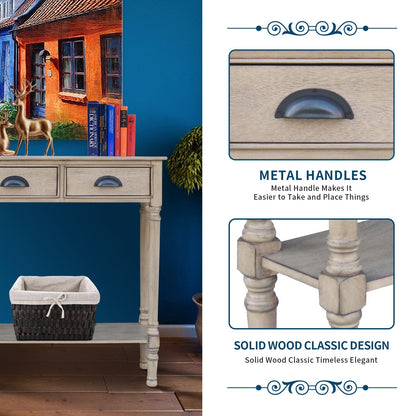 Tavolo da ingresso consolle a 3 cassetti Burlington Wood