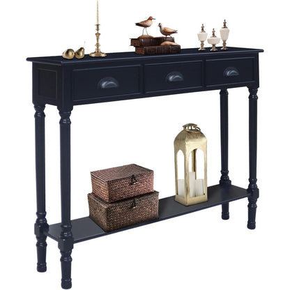 Tavolo da ingresso consolle a 3 cassetti Burlington Wood