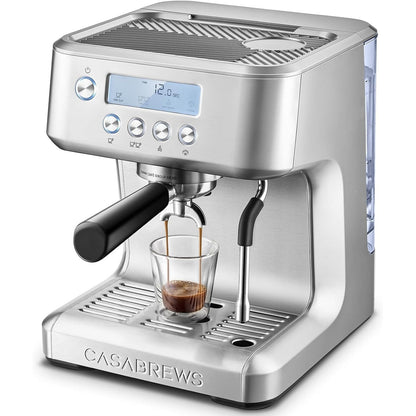 CASABREWS Ultra Macchina per caffè espresso tutto in uno con display LCD, argento