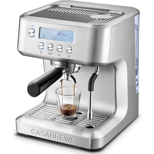 CASABREWS Ultra Macchina per caffè espresso tutto in uno con display LCD, argento