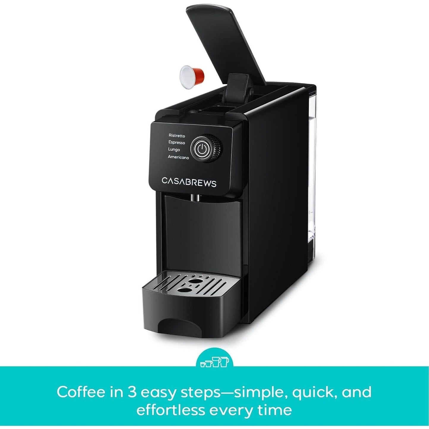 CASABREWS CM7036E Macchina per caffè espresso da 20 Bar per cialde originali Nespresso