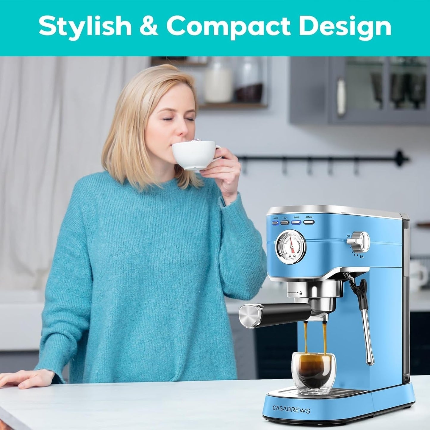 CASABREWS CM5418 Macchina per caffè espresso 20 bar con sistema di schiumatura del latte - N/D