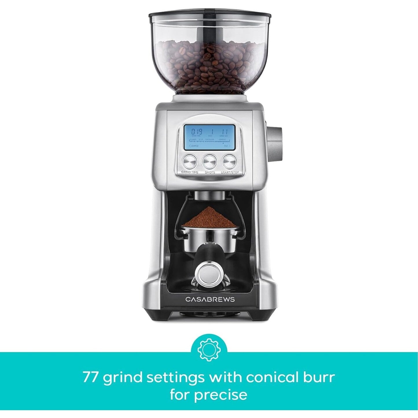 CASABREWS Tornado Macinacaffè elettrico conico argento - N/D