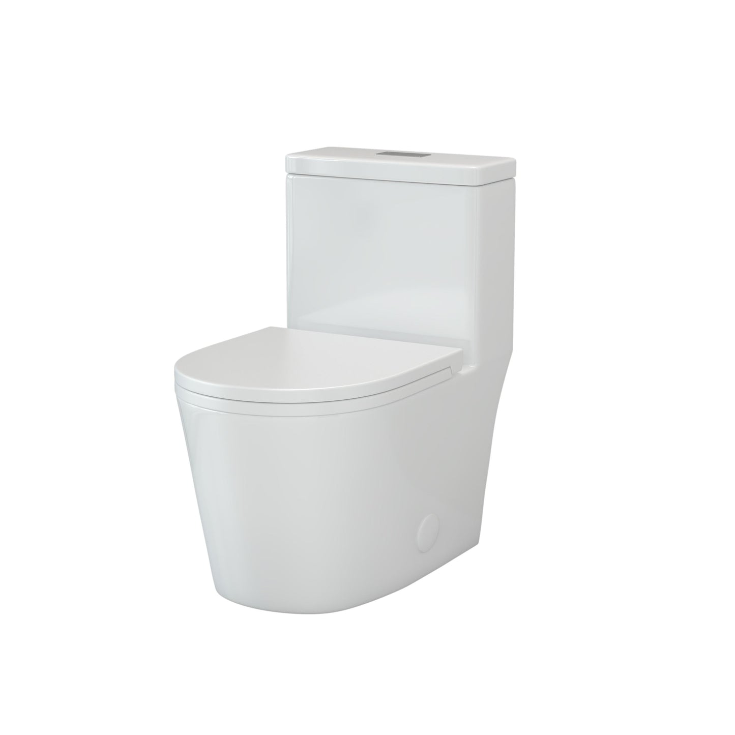 WC monoblocco compatto piccolo CB HOME da 24'', WC corto moderno con doppio scarico e sifone, sedile a chiusura ammortizzata, altezza comfort di 16,5''