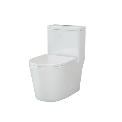 WC monoblocco compatto piccolo CB HOME da 24'', WC corto moderno con doppio scarico e sifone, sedile a chiusura ammortizzata, altezza comfort di 16,5''
