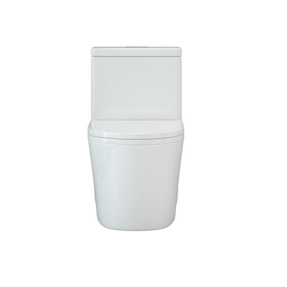 WC monoblocco compatto piccolo CB HOME da 24'', WC corto moderno con doppio scarico e sifone, sedile a chiusura ammortizzata, altezza comfort di 16,5''