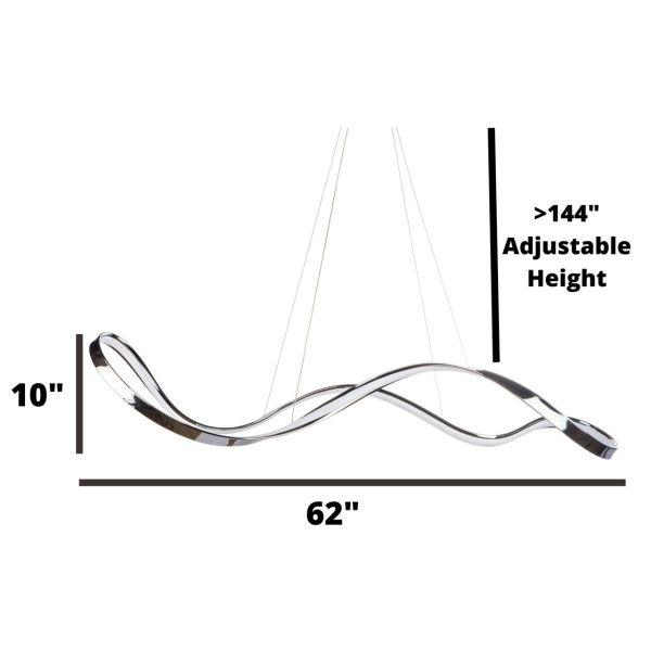 Lampadario a LED Xander // Finitura cromata