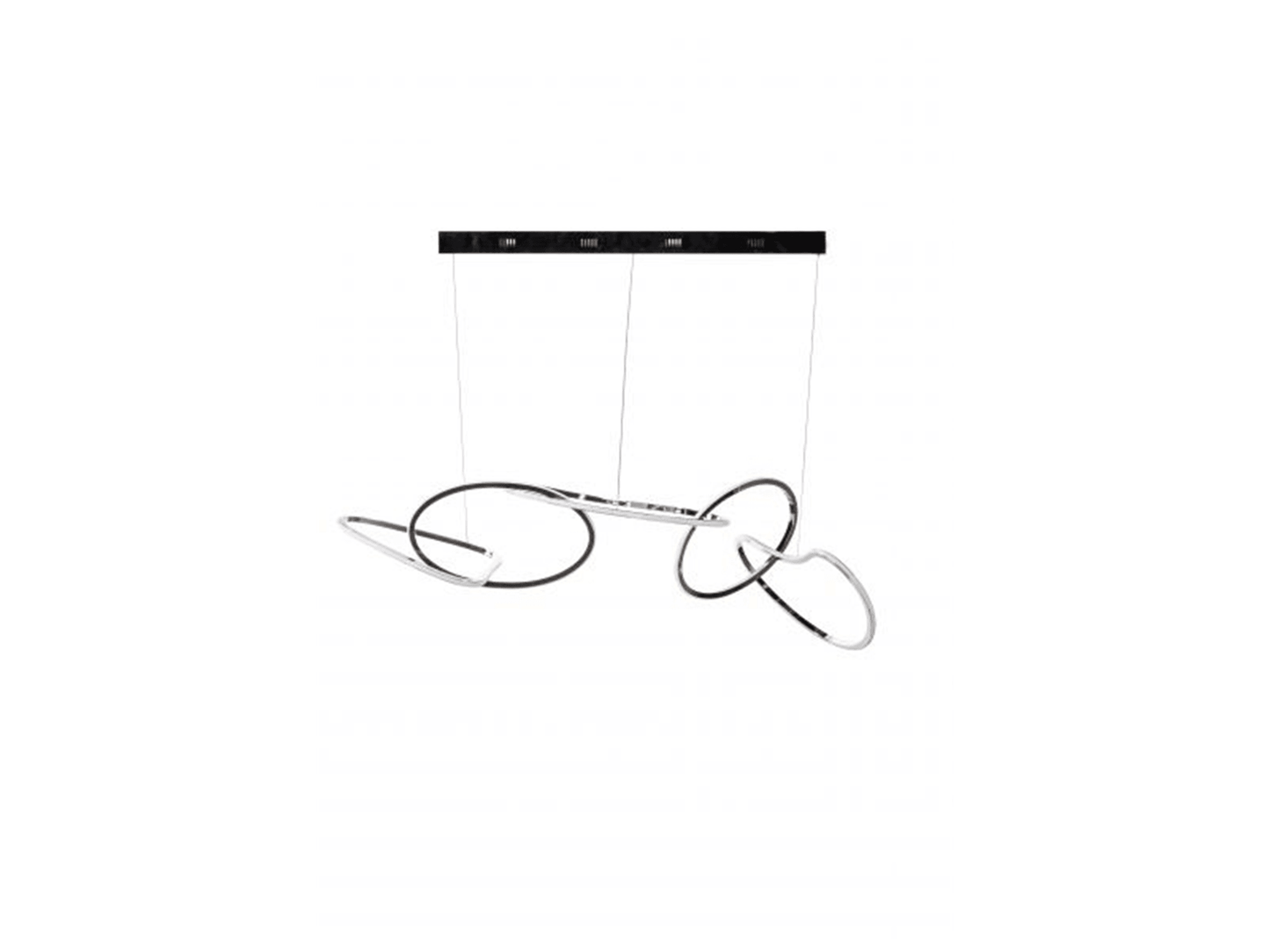 Lampadario a cerchi LED // Finitura cromata