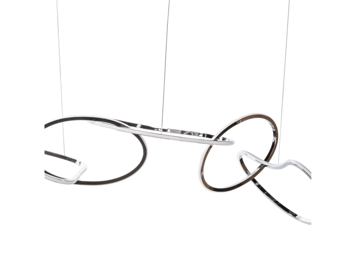 Lampadario a cerchi LED // Finitura cromata