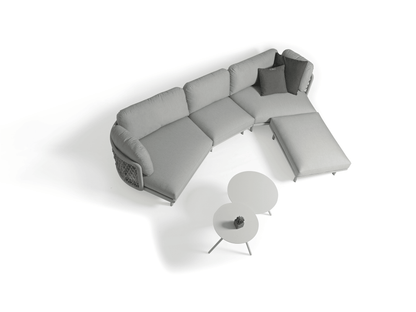 Sedia curva Amberly in grigio chiaro