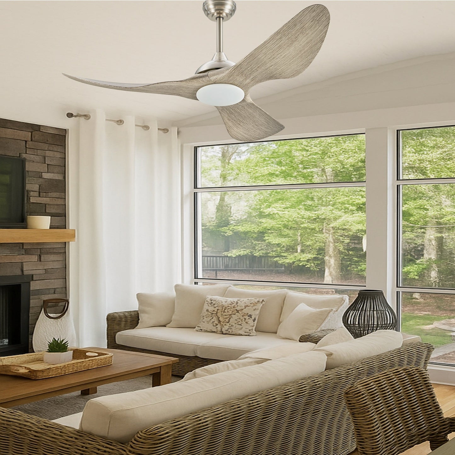 Ventilatore da soffitto a LED impermeabile CO-Z 52 per esterni con luce dimmerabile e telecomando