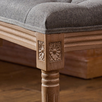 Sgabello da toeletta e poggiapiedi imbottito vintage francese CO-Z