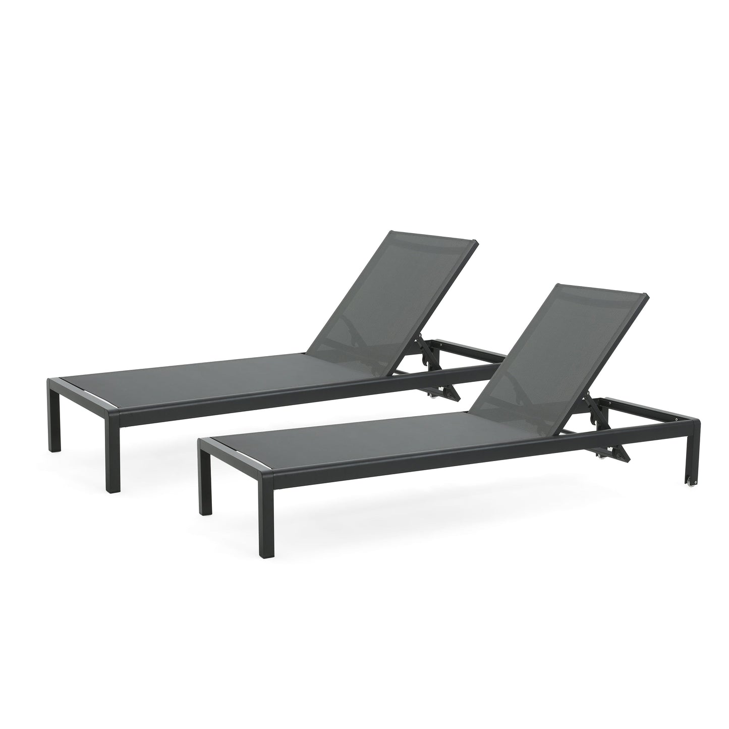 Chaise longue da esterno in alluminio Cape Coral (set da 2) di Christopher Knight Home - 77,56 P x 25,20 L x 11,80 A