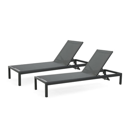 Chaise longue da esterno in alluminio Cape Coral (set da 2) di Christopher Knight Home - 77,56 P x 25,20 L x 11,80 A