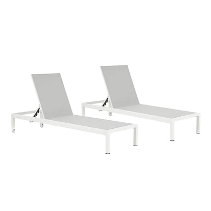 Chaise longue da esterno in alluminio Cape Coral (set da 2) di Christopher Knight Home - 77,56 P x 25,20 L x 11,80 A