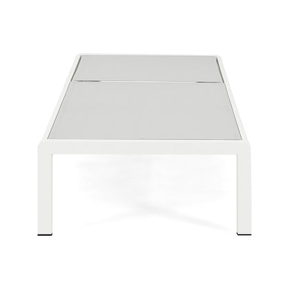 Chaise longue da esterno in alluminio Cape Coral (set da 2) di Christopher Knight Home - 77,56 P x 25,20 L x 11,80 A