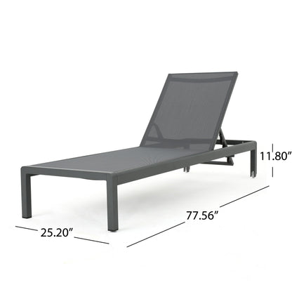 Chaise longue da esterno in alluminio Cape Coral (set da 2) di Christopher Knight Home - 77,56 P x 25,20 L x 11,80 A