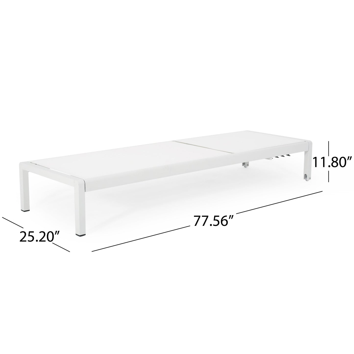 Chaise longue da esterno in alluminio Cape Coral (set da 2) di Christopher Knight Home - 77,56 P x 25,20 L x 11,80 A