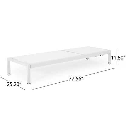 Chaise longue da esterno in alluminio Cape Coral (set da 2) di Christopher Knight Home - 77,56 P x 25,20 L x 11,80 A