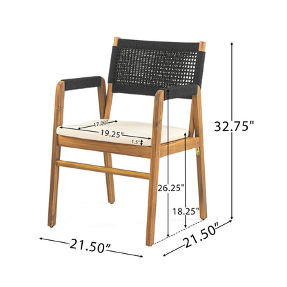 Set da pranzo da esterno Captef in legno di acacia da 5 pezzi di Christopher Knight Home