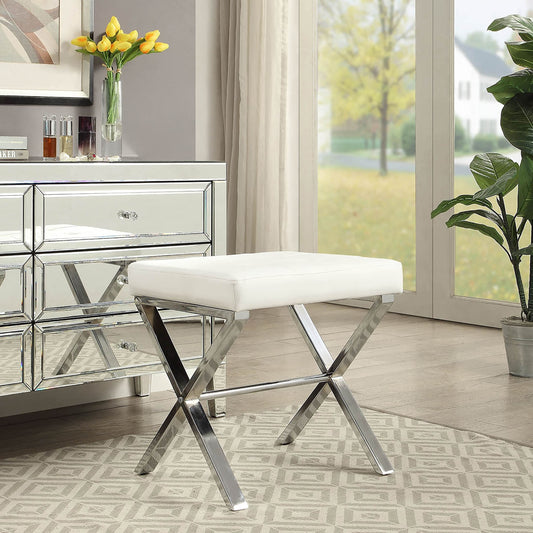 Carolina Living Elisabetta Vanity Bench - Bianco/Cromo