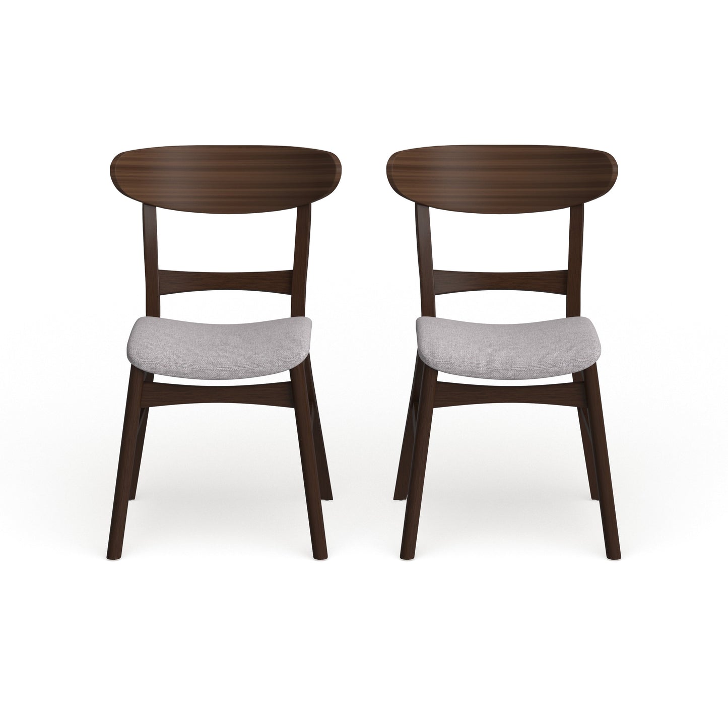 Sedia da pranzo Abrielle in legno di caucciù imbottita in stile moderno di metà secolo (set di 2) di Christopher Knight Home