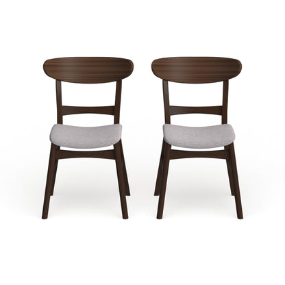 Sedia da pranzo Abrielle in legno di caucciù imbottita in stile moderno di metà secolo (set di 2) di Christopher Knight Home