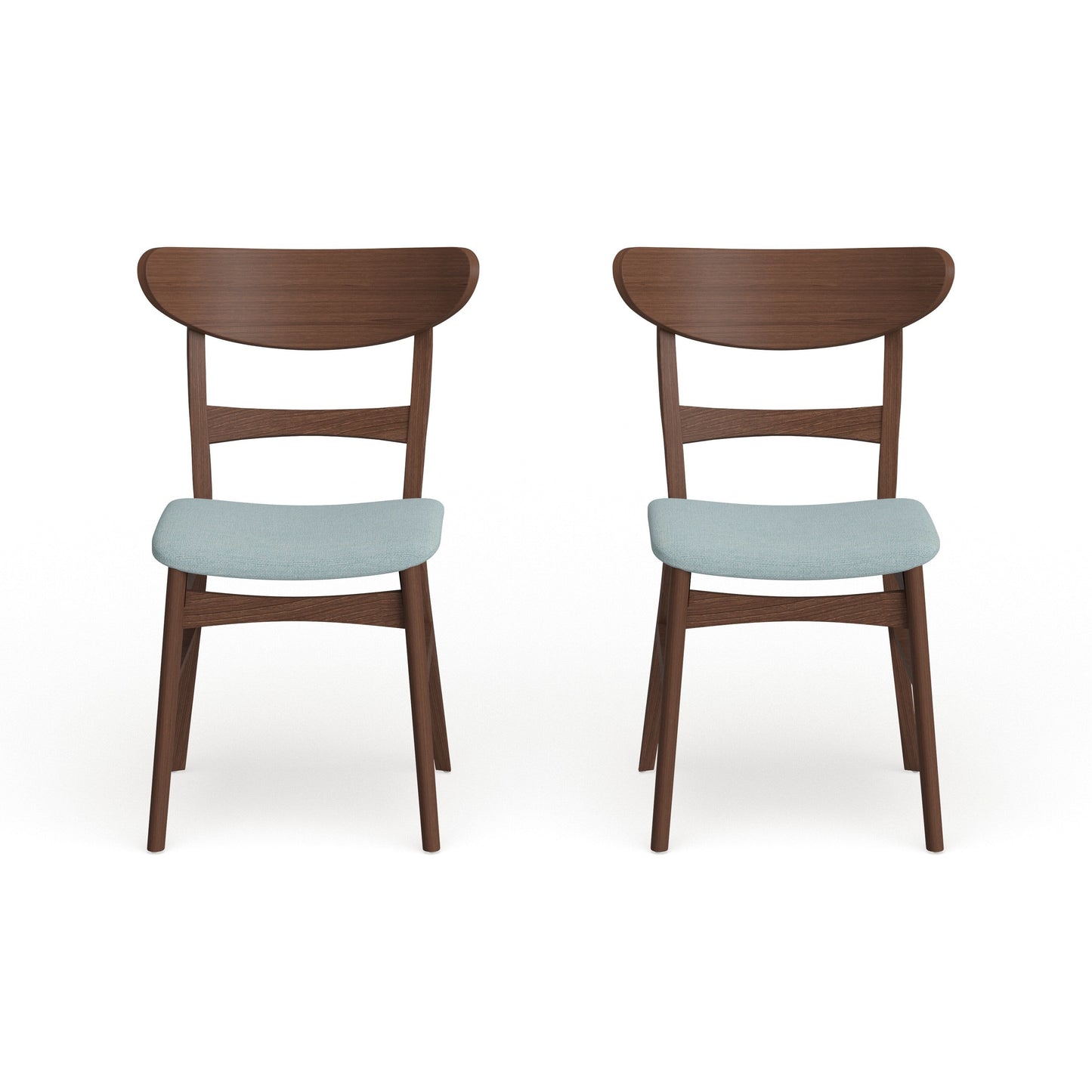 Sedia da pranzo Abrielle in legno di caucciù imbottita in stile moderno di metà secolo (set di 2) di Christopher Knight Home