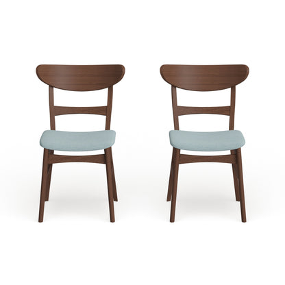 Sedia da pranzo Abrielle in legno di caucciù imbottita in stile moderno di metà secolo (set di 2) di Christopher Knight Home