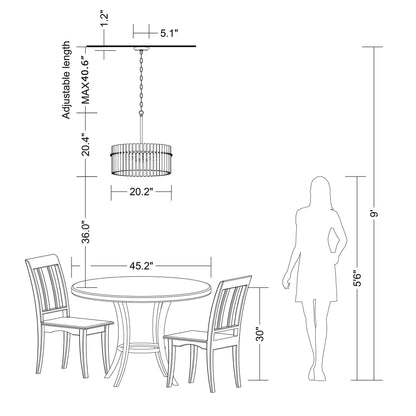 Lampadario in cristallo a 5 luci Casandra