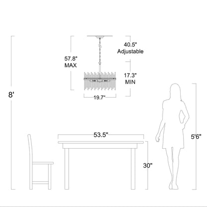 Lampadario Casandra a 5 luci in bronzo lucido con barre in vetro trasparente - Bronzo lucido