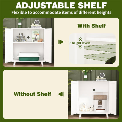 Lettiera per gatti, cuccia per gatti, tavolino laterale, porta, mobiletto, libreria