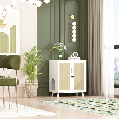 Lettiera per gatti, cuccia per gatti, tavolino laterale, porta, mobiletto, libreria