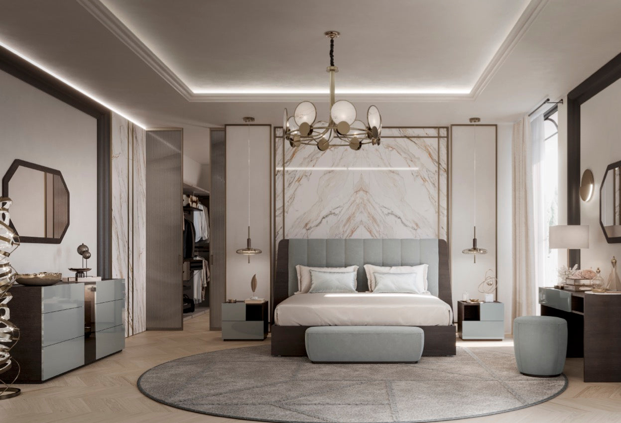 Set da camera da letto Porticello con testiera imbottita