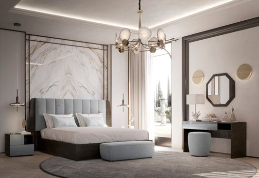 Set da camera da letto Porticello con testiera imbottita