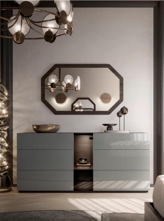 Set da camera da letto Porticello con testiera imbottita