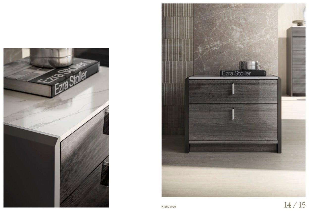 Collezione di camere da letto italiane VULCANO con testiera imbottita