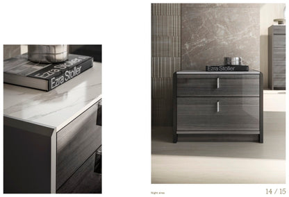 Collezione di camere da letto italiane VULCANO con testiera imbottita