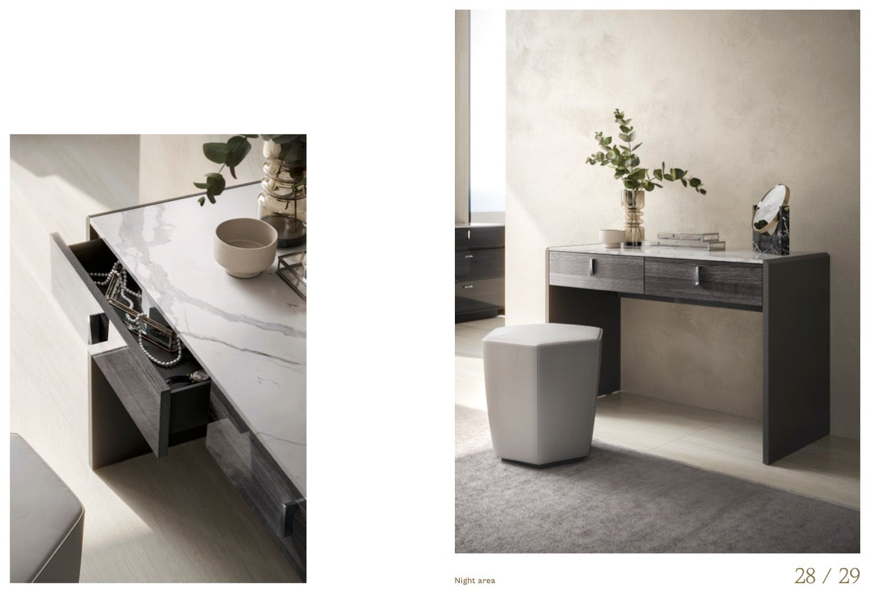 Collezione di camere da letto italiane VULCANO con testiera imbottita