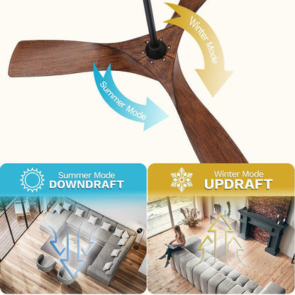 Ventilatore da soffitto, ventilatore da soffitto da 52 pollici con telecomando, LED dimmerabile, temperatura a tre colori