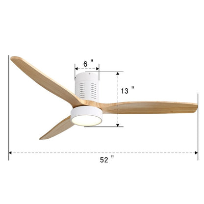 Ventilatore da soffitto a filo in stile fattoria da 52 pollici con luce e telecomando, motore CC reversibile