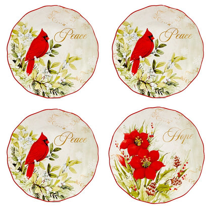 Set di stoviglie Winter's Medley da 16 pezzi certificato International, servizio per 4 persone