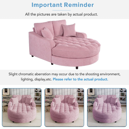 Divano letto con chaise longue in ciniglia, divano imbottito con schienale trapuntato e 2 cuscini staccabili per soggiorno