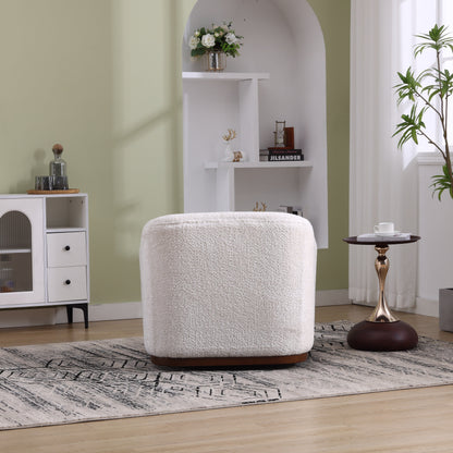 Poltrona girevole in ciniglia, comodo divano decorativo a 360 gradi per soggiorno, camera da letto e studio con cuscino rimovibile